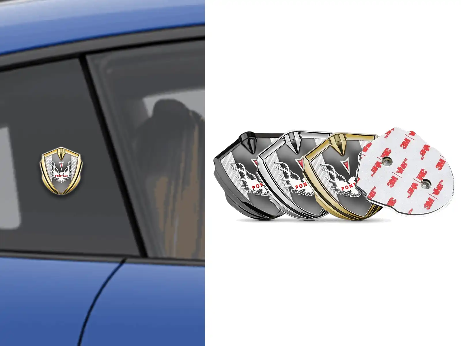 Pontiac Emblem Silicon Badge Luxury Design Alloy Edge